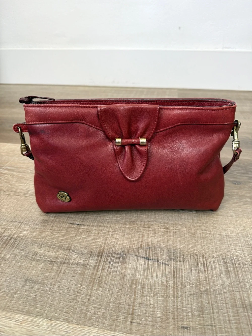 Vintage Etienne Aigner Burgundy Leather Crossbody Shoulder Bag Purse